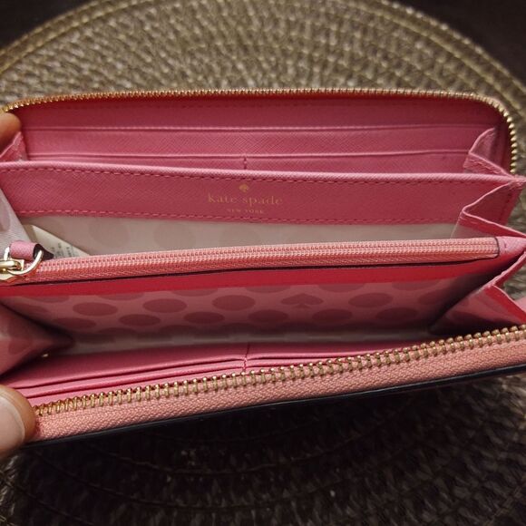 Kate Spade Laurel Way Neda Zip Around Continental Wallet Pink - Picture 3 of 10